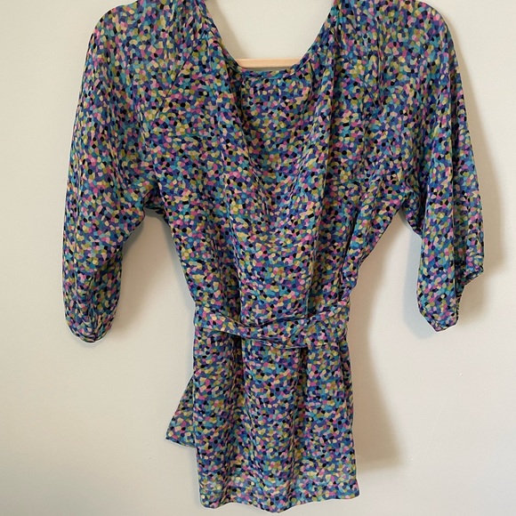 Allison Morgan Colorful mock-wrap top - Picture 2 of 3